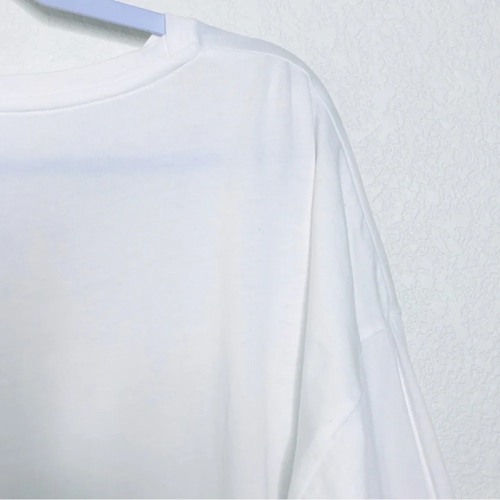 PLANET BY LAUREN G Dot Dot Dot Luxury Boxy T-Shirt White Black - Picture 11 of 13